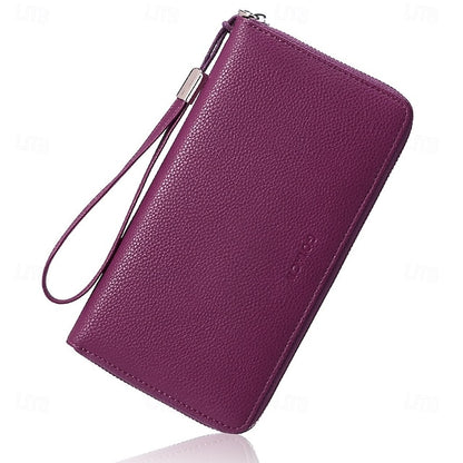 Portefeuille pour téléphone portable en cuir PU pour femme