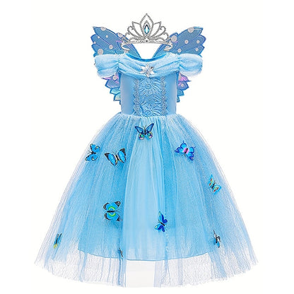 Princess Flower Frozen Party Elsa Dress Theme Girl Costume Tulle