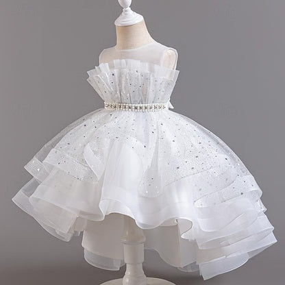 Flower Sequin Party Kids Girl Sleeveless Girls' Dress