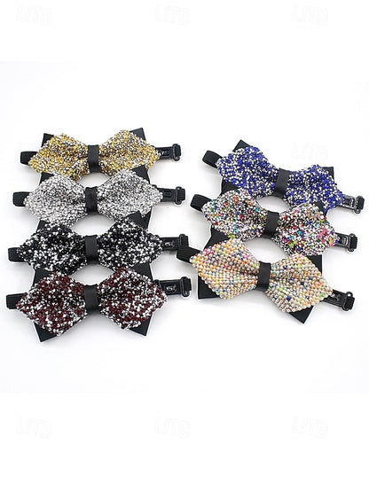 Polyester Sparkling Bow Men's – Sequins Christmas Tie