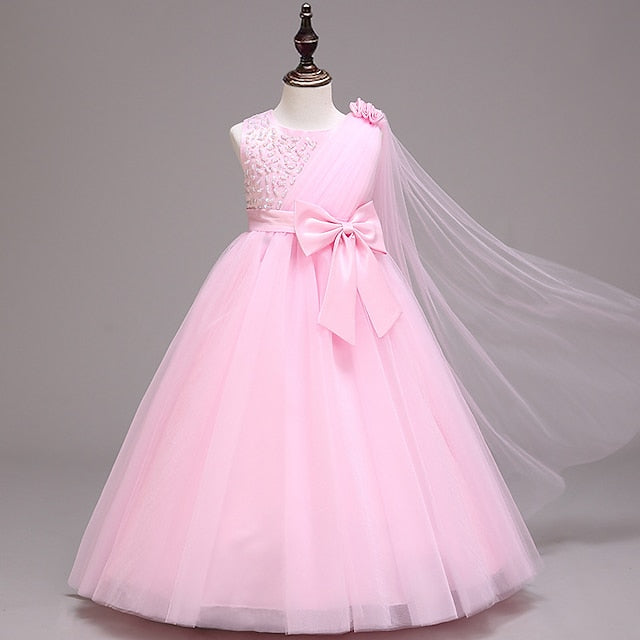 Colored Flower Girls' Solid Kids Girl Dress