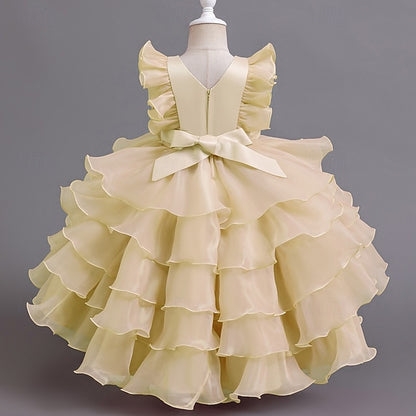 Kids Floral Dress Party Girls' Asymmetrical