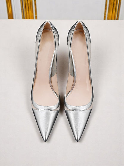 Pumps Toe Mesh Women's with Detailing Pointed Nude Suede