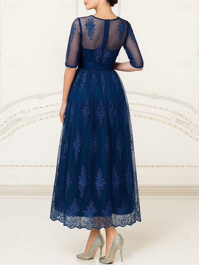 A-Line Ankle Length Party Dress Cocktail Dress Wedding Guest