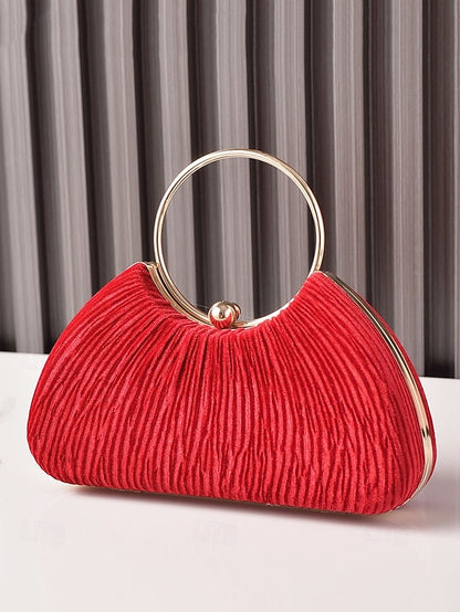 Red – Elegant Handbag Women's Christmas Velvet Party