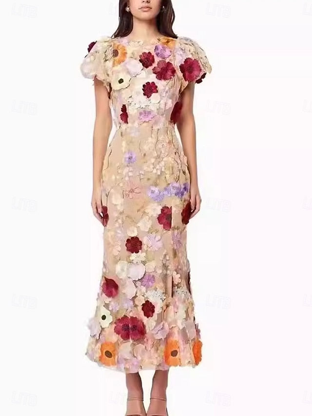 Mermaid Floral Embroidered Lace Dresses Elegant Dress Wedding