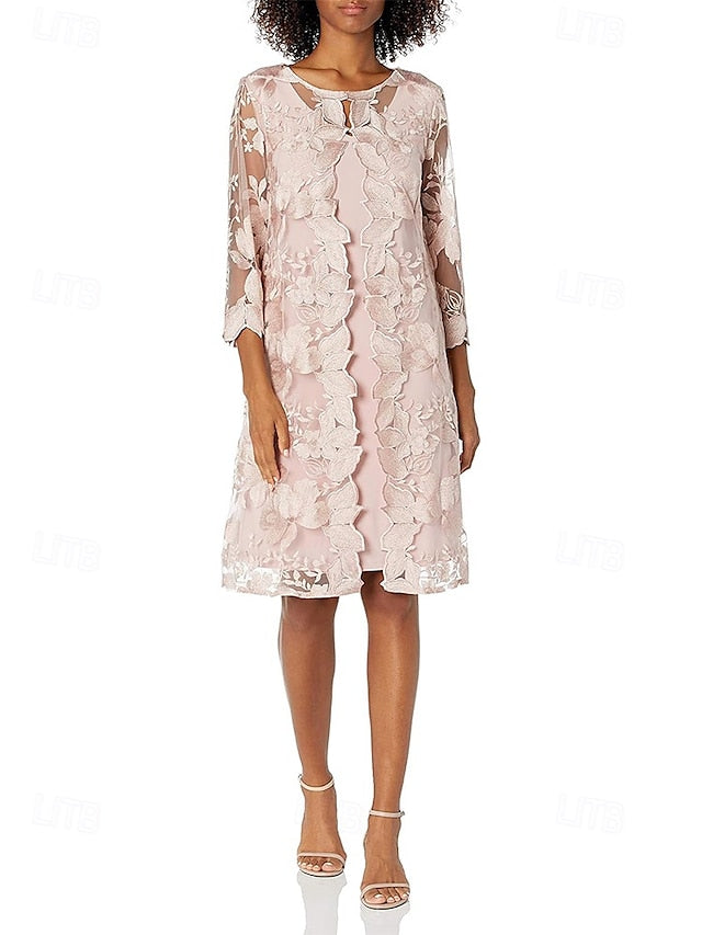Dress Column Elegant / Mother Two Bride Sheath Piece the of