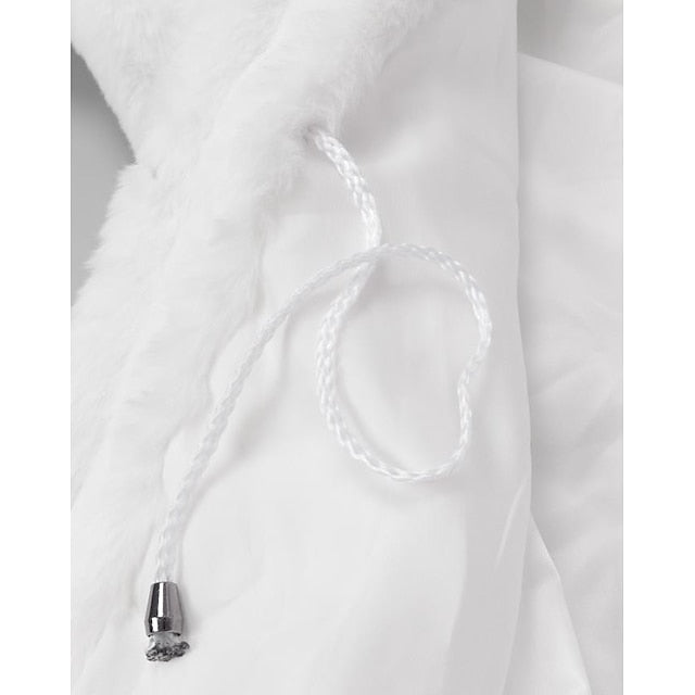 Coat Jacket White Faux Women's Fur Long Black Sherpa