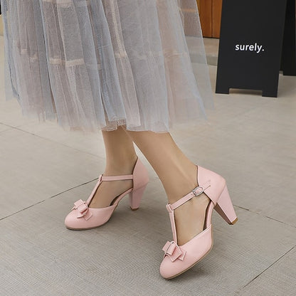 Bow T-Strap Green Vintage 1950s Retro Mint – Heels Chunky with