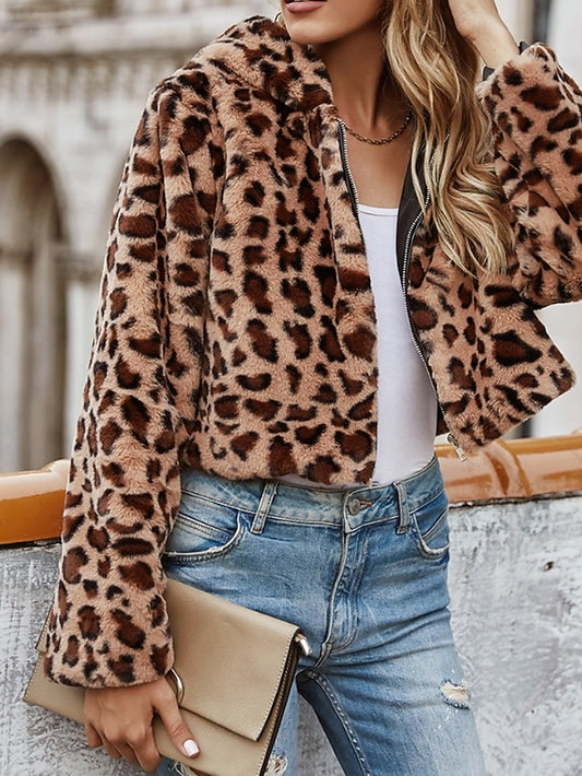 Jacket Warm Faux Fur Coat Comfortable Hoodie Women's