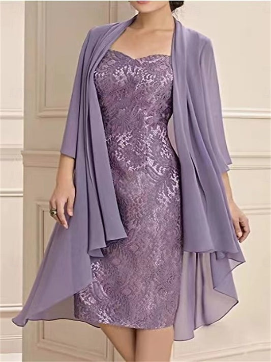 Two Bride Sets Elegant Piece Simple of Dress the Mother