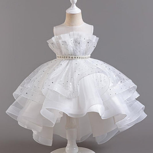 Flower Sequin Party Kids Girl Sleeveless Girls' Dress