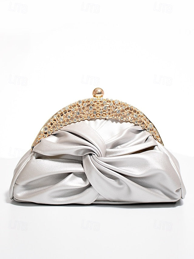 Evening Bag Clutch Faux Leather Rhinestone – Women's