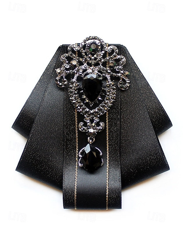 - Bow Diamond-Accent Satin Tie Elegant Christmas Men's