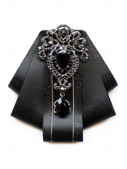 - Bow Diamond-Accent Satin Tie Elegant Christmas Men's