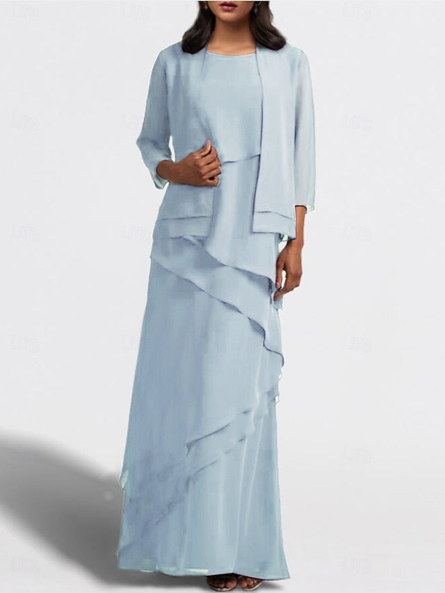 Guest Wedding Dress A-Line Bride Piece Two Elegant of Mother the