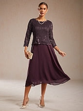 Women's Midi Dress A Line Dress Elegant Wedding Guest