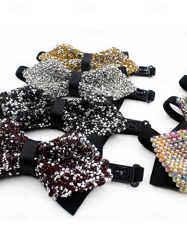 Polyester Sparkling Bow Men's – Sequins Christmas Tie