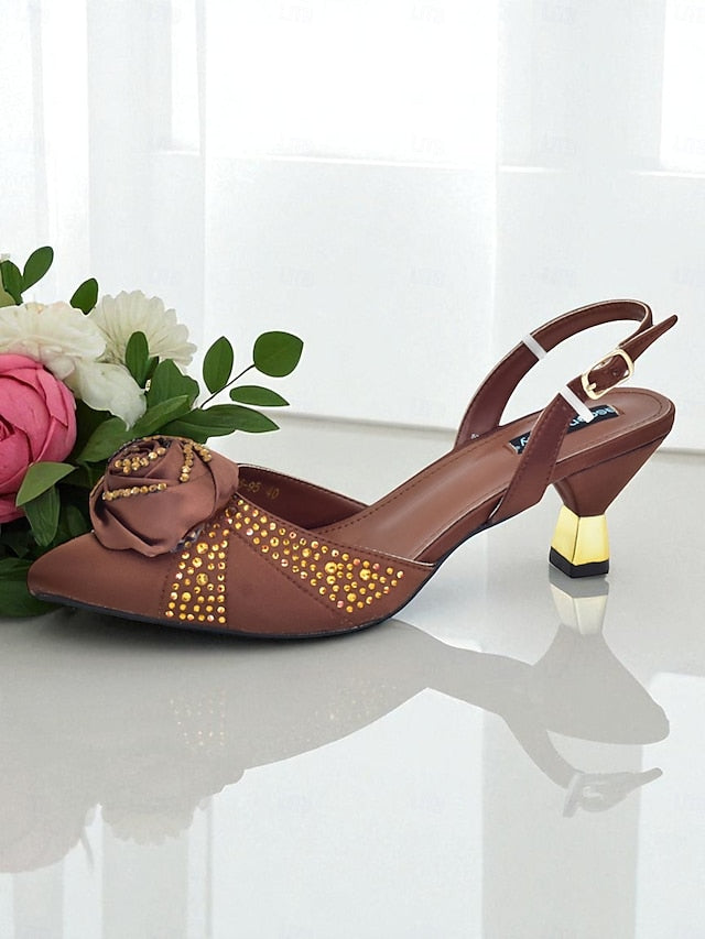 and Clutch - Gold Heels Set Matching Slingback Women's