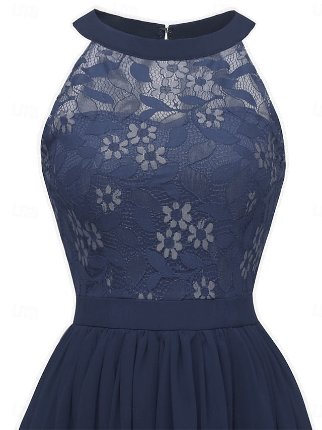 Women's Midi Dress Lace Dress Cocktail Dress Wedding Guest