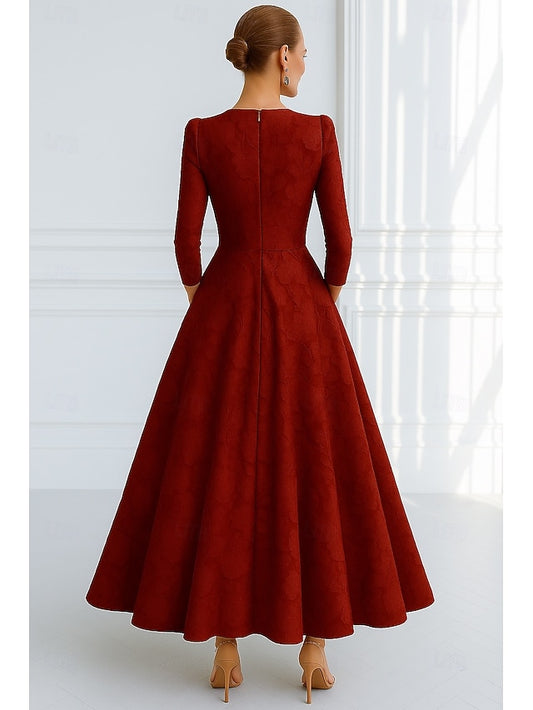 A-Line Dress Elegant Wedding Red Formal Gown Evening Blue