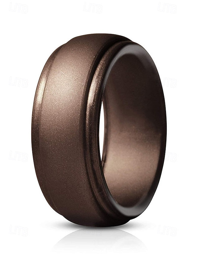 – Men Ring Black Durable Matte Silicone for Comfortable