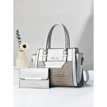 Faux Set Handbag Glossy Women's – Patent Leather