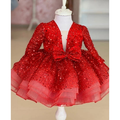 Flower Girl Party Dress Girls' Kids Sequin Long