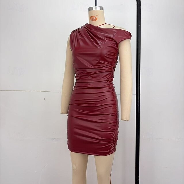 Women's Mini Dress Leather Dress Fashion Modern Daily