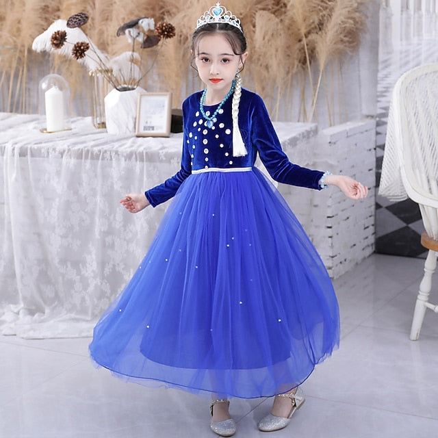 Princess Dress Fairytale Flower Party Frozen Theme Elsa Girl