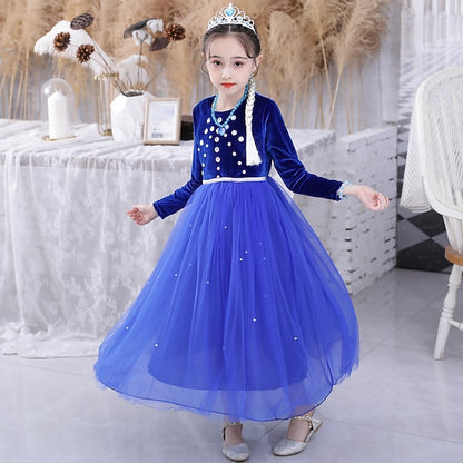 Princess Dress Fairytale Flower Party Frozen Theme Elsa Girl