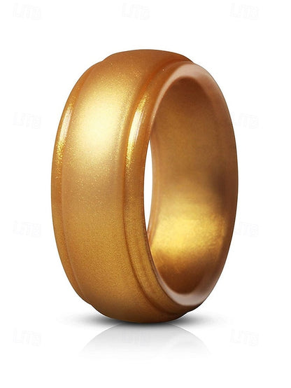 – Men Ring Black Durable Matte Silicone for Comfortable