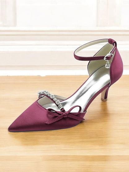 Heel Pointed-Toe Kitten Shoes – for Elegant Wedding Women