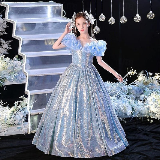 Party Color Kids Performance Girls' Sleeveless Solid Dress