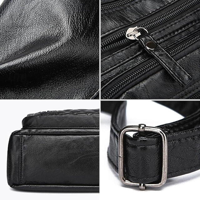 Sac bandoulière matelassé en similicuir pour femme avec plusieurs compartiments