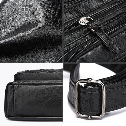 Sac bandoulière matelassé en similicuir pour femme avec plusieurs compartiments