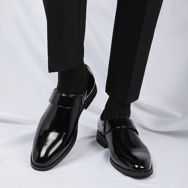 Leather Brown Men's Slip-On Shoes Dress Business Loafers