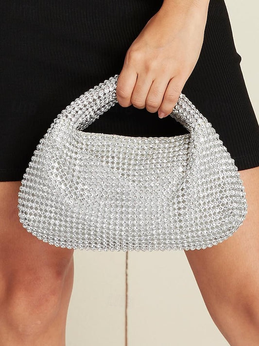 Rhinestone Silver – Sparkling Women's Evening Handbag