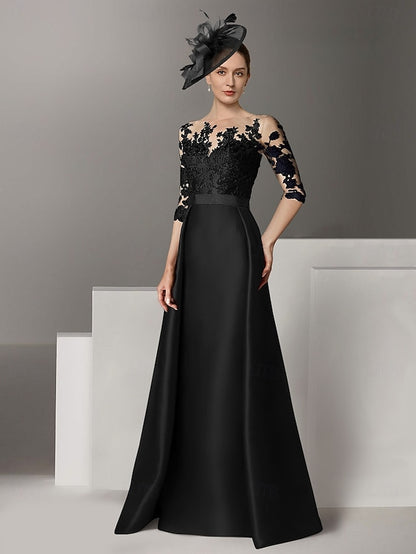 Guest Sweep Dress / Gown Brush A-Line Wedding Evening Elegant