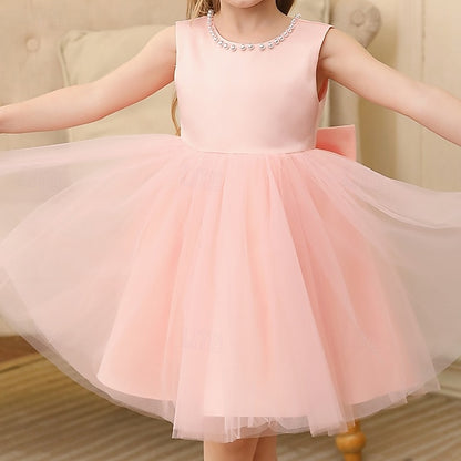 Party Girls' Kids Sleeveless Color Solid Dress Wedding