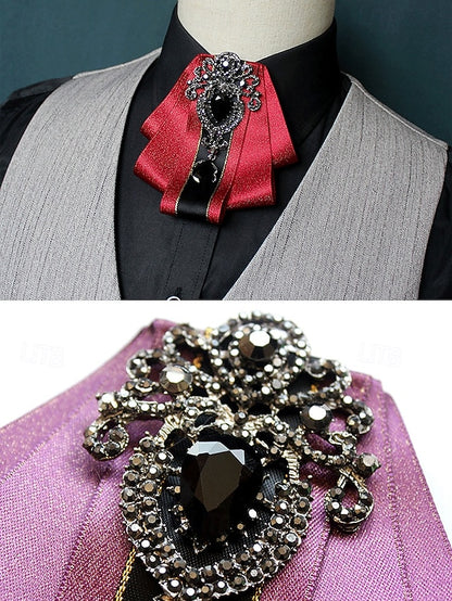 - Bow Diamond-Accent Satin Tie Elegant Christmas Men's