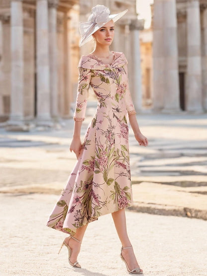 Bride Mother V Elegant the Dress A-Line of Wedding Guest Vintage