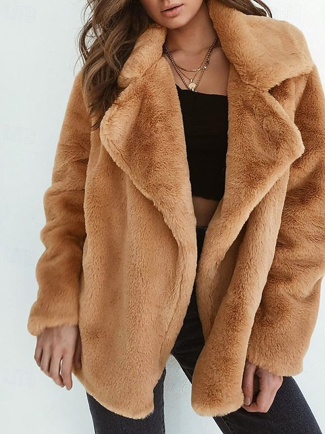 Faux Women's Teddy Coat Comfortable Fur Warm Furs