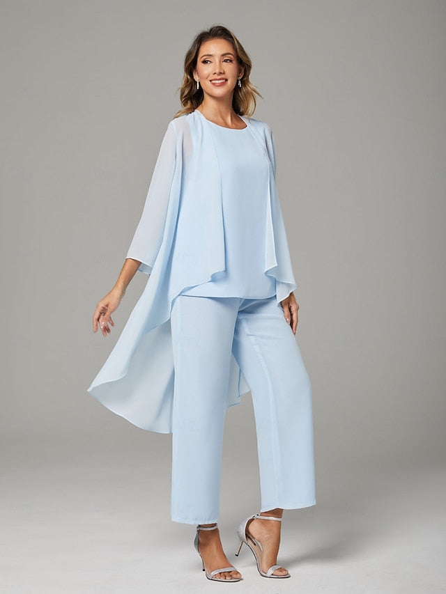 Jumpsuit Pantsuit Floor Length Mother of the Bride Dress