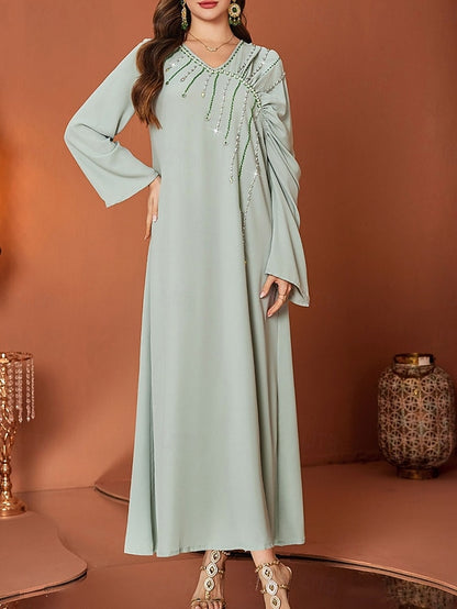 A-Line of Neck Mother V Floor Length Dress Elegant the Bride