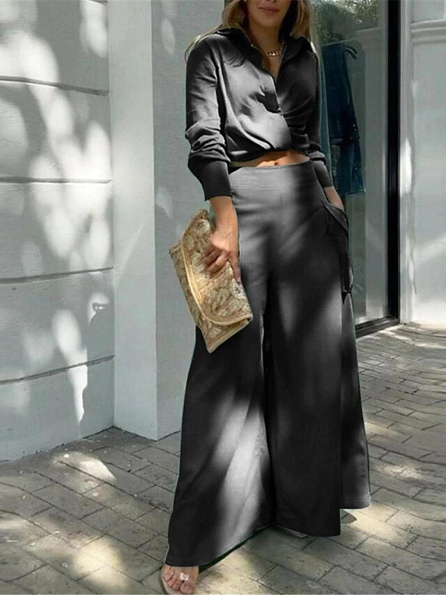 Women's Elegant Stylish Shirt Cotton Linen Sets Two Piece