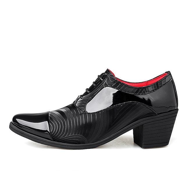 – Lace-Up Patent Leather Formal Shoes Men's Stylish