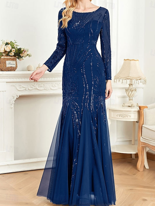 Neck Party of Dress the Mother Elegant Crew Floor Bride