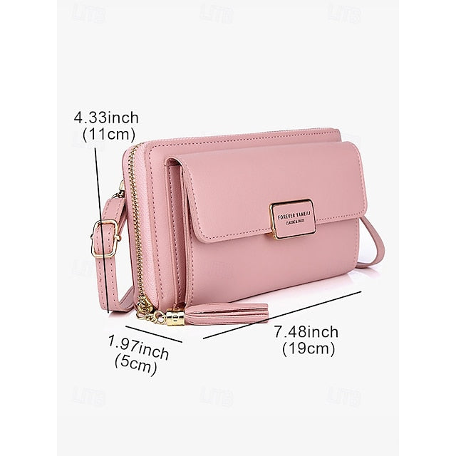 Wristlet Bag Crossbody Leather PU Women's Mobile Phone