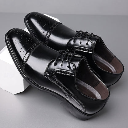 Men's Shoes Dress and Black Color-Blocked with White